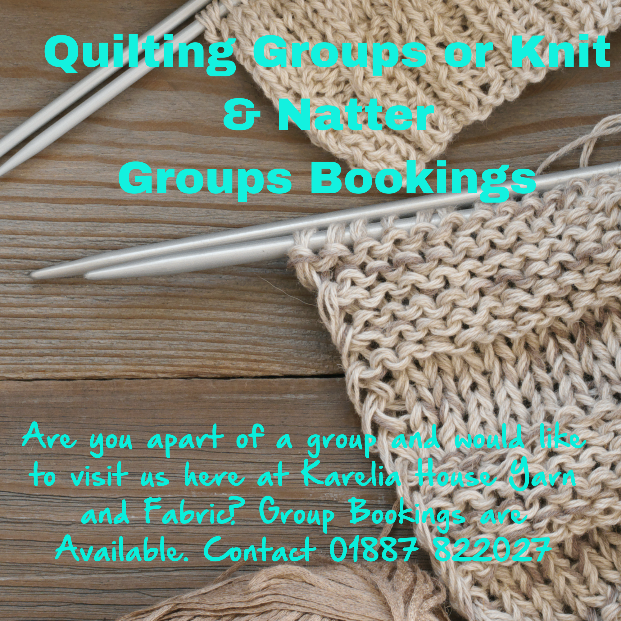 Quilting and Knitting Group Bookings