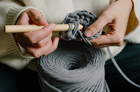- Woodland fabric handles PVC & Craft Bag Matching Set Knitting Bag 